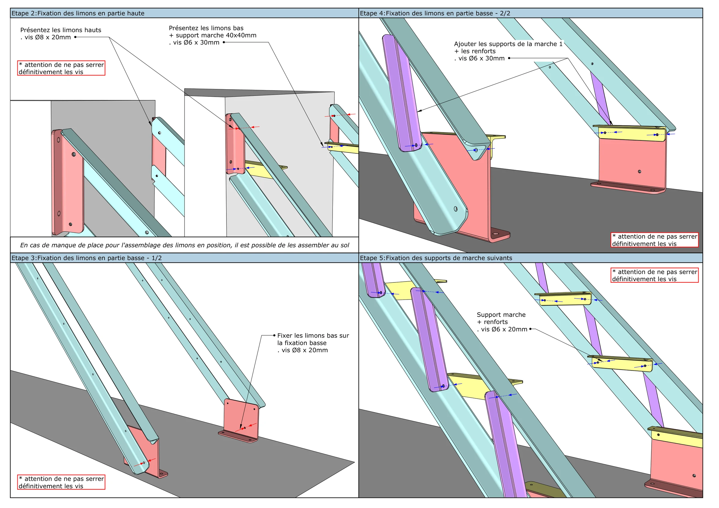 Notice 2/3 : Limons, supports de marche et renforts