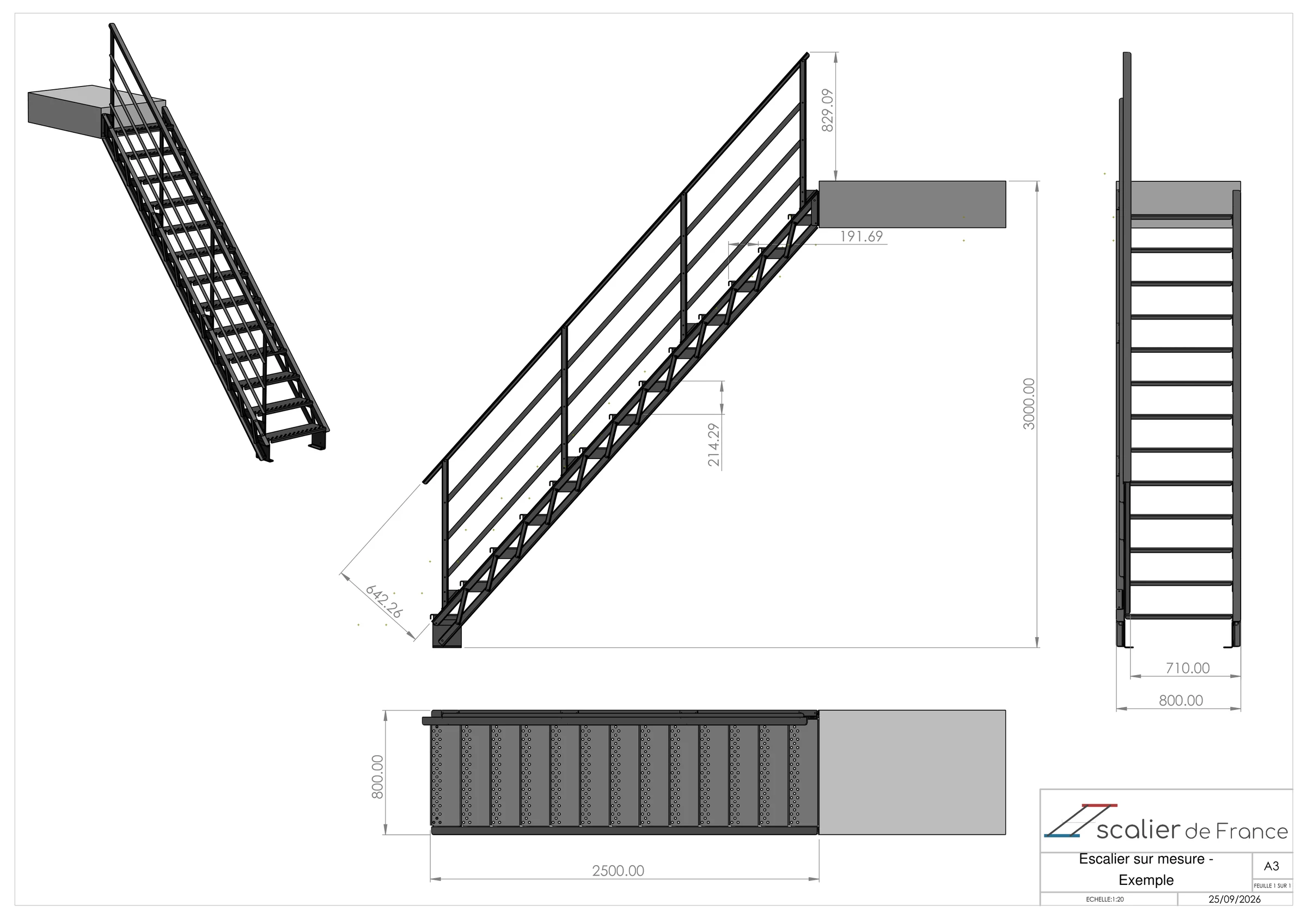Plan : Le plan coté, envoyé pour validation avant fabrication